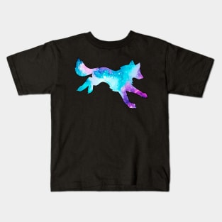 Running Galaxy Wolf Kids T-Shirt